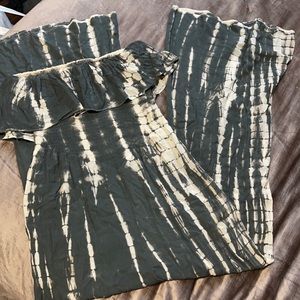 Strapless tie-dye jumpsuit